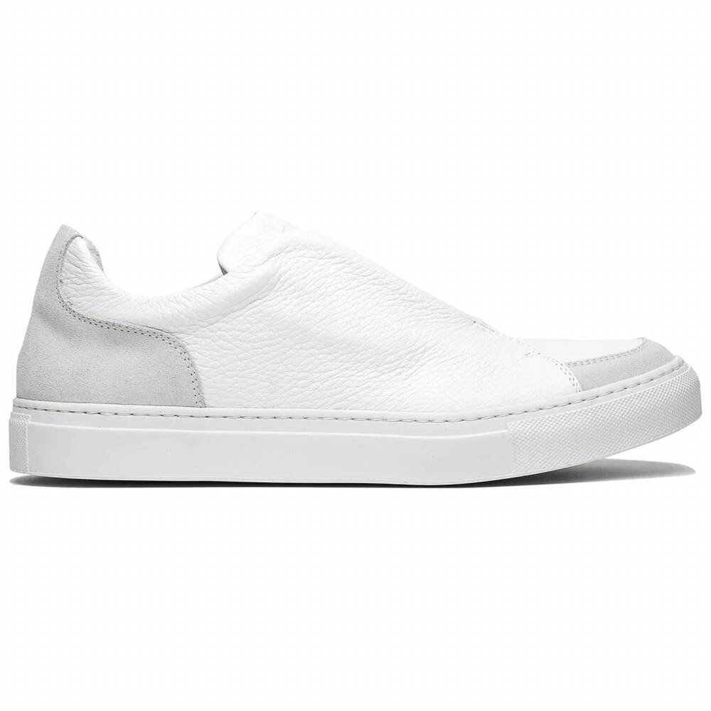 NEW ZELLI ITALIA men's spettacolare italian pebble grain calfskin slip on sneake
